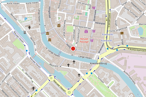 Brandweer-melding op Hoogstraat, Schiedam op 9 juli, kaart-overzicht