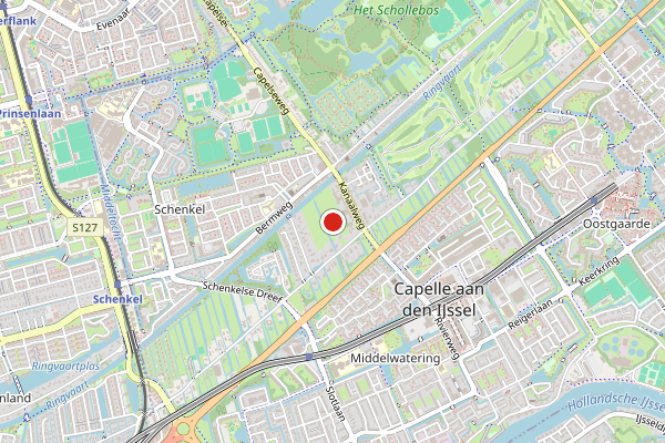 Brandweer-melding op Bermensteyn Bazuin, Capelle aan den IJssel op 9 juli, kaart-overzicht