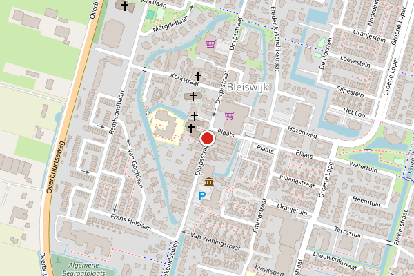 Brandweer-melding op Dorpsstraat, Bleiswijk op 9 juli, kaart-overzicht