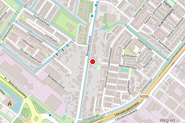 Brandweer-melding op Bergweg-noord, Bergschenhoek op 9 juli, kaart-overzicht