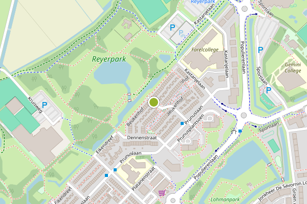 Ambulance-melding op Beukenhof, Ridderkerk op 9 juli, kaart-overzicht