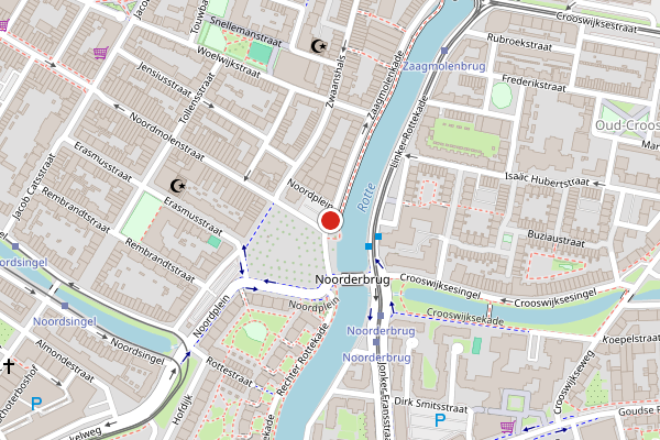 Brandweer-melding op Zaagmolenkade, Rotterdam op 9 mei, kaart-overzicht