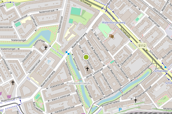 Ambulance-melding op Van der Schellingstraat, Rotterdam op 8 mei, kaart-overzicht