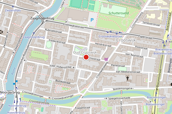 Brandweer-melding op Marnixstraat, Rotterdam op 10 juli, kaart-overzicht