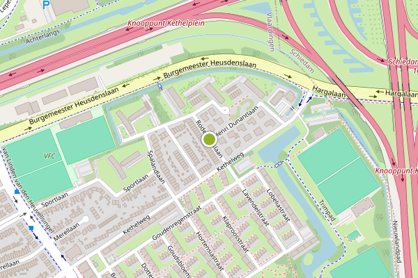 Ambulance-melding op Rode Kruislaan, Vlaardingen op 10 juli, kaart-overzicht