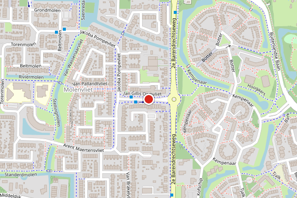 Brandweer-melding op Jan Gillis Oemvliet, Barendrecht op 9 juli, kaart-overzicht