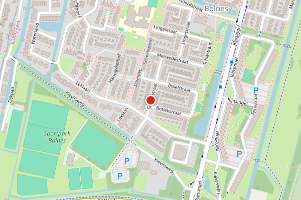 Brandweer-melding op Gouwestraat, Ridderkerk op 10 juli, kaart-overzicht