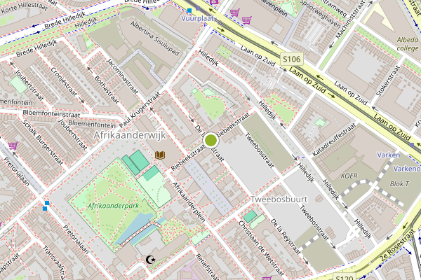 Ambulance-melding op Riebeekstraat, Rotterdam op 10 juli, kaart-overzicht