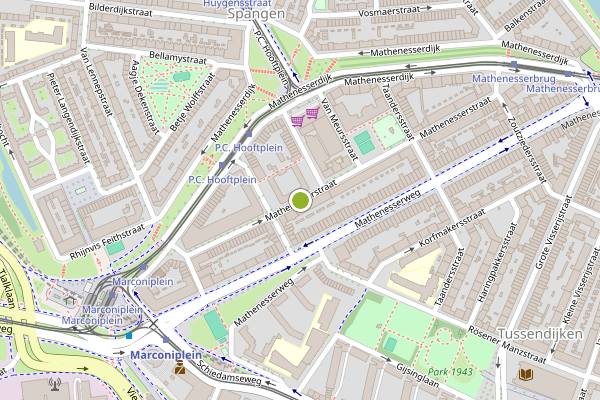 Ambulance-melding op Mathenesserstraat, Rotterdam op 10 juli, kaart-overzicht