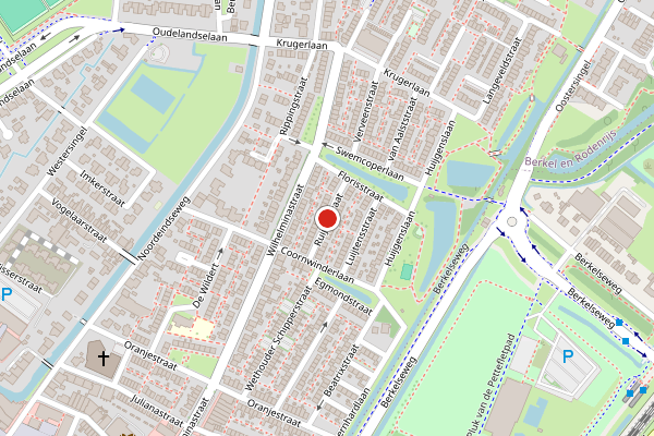 Brandweer-melding op Ruijterstraat, Berkel en Rodenrijs op 10 juli, kaart-overzicht