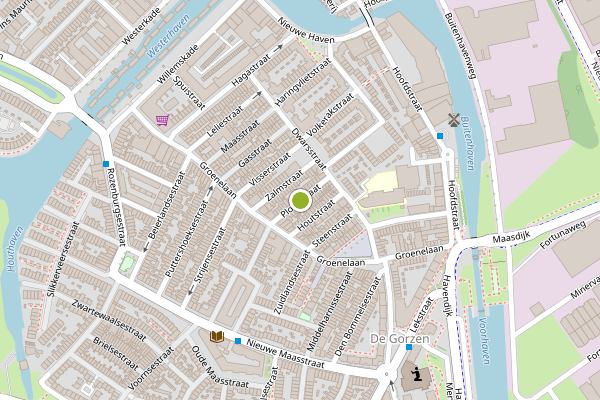 Ambulance-melding op Ploegstraat, Schiedam op 9 mei, kaart-overzicht