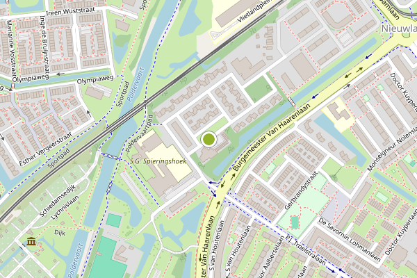 Ambulance-melding op Laan van Spieringshoek, Schiedam op 9 mei, kaart-overzicht