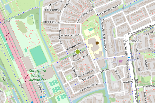 Ambulance-melding op Leerlooierpad, Schiedam op 9 mei, kaart-overzicht