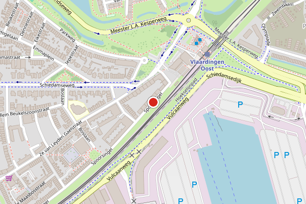Brandweer-melding op Spoorsingel, Vlaardingen op 9 mei, kaart-overzicht