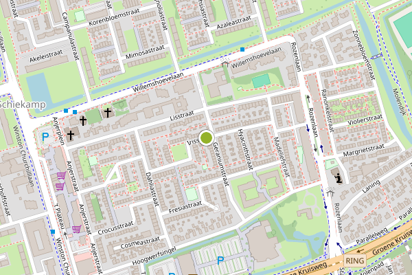 Ambulance-melding op Irisstraat, Spijkenisse op 11 juli, kaart-overzicht