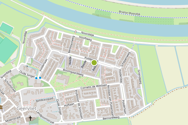 Ambulance-melding op Polderlaan, Geervliet op 11 juli, kaart-overzicht