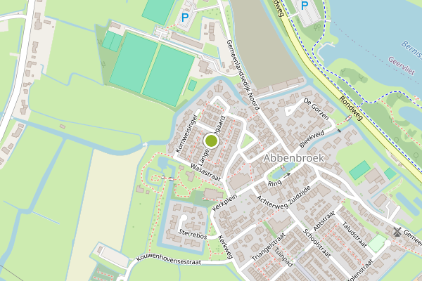 Ambulance-melding op Lange Boomgaard, Abbenbroek op 11 juli, kaart-overzicht