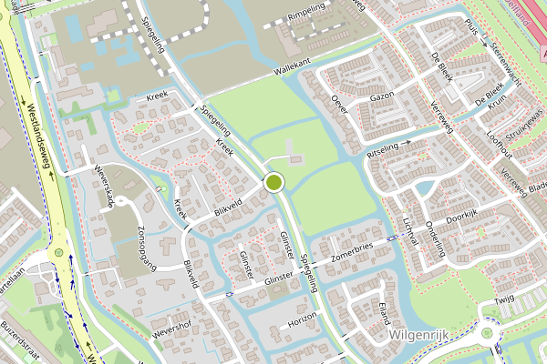 Ambulance-melding op Spiegeling, Maassluis op 11 juli, kaart-overzicht
