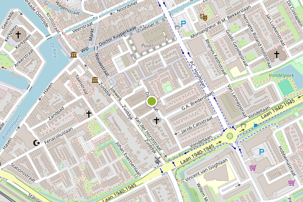 Ambulance-melding op Damstraat, Maassluis op 11 juli, kaart-overzicht