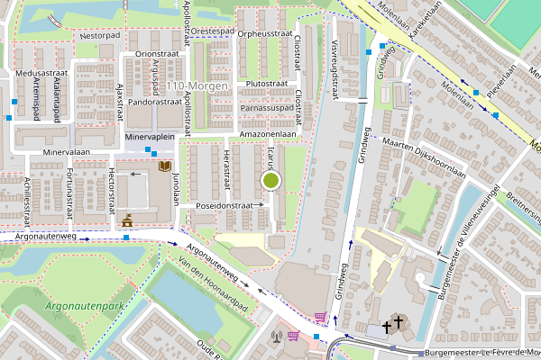Ambulance-melding op Icarusstraat, Rotterdam op 11 juli, kaart-overzicht
