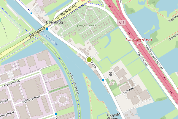 Ambulance-melding op Delftweg, Rotterdam op 11 juli, kaart-overzicht