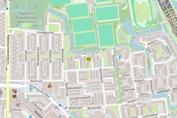 Ambulance-melding op Appeltuin, Barendrecht op 11 juli, kaart-overzicht