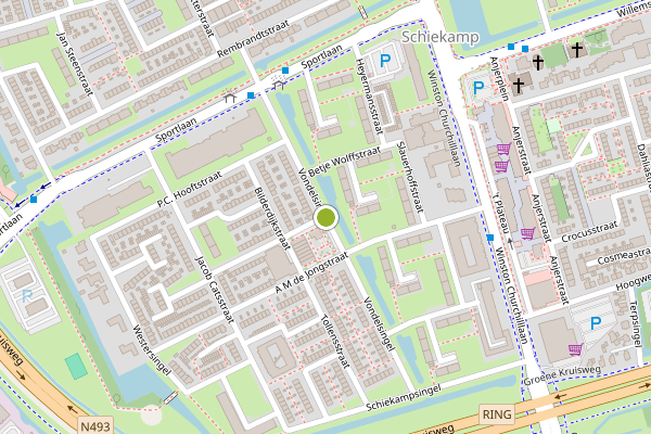 Ambulance-melding op Vondelsingel, Spijkenisse op 12 juli, kaart-overzicht