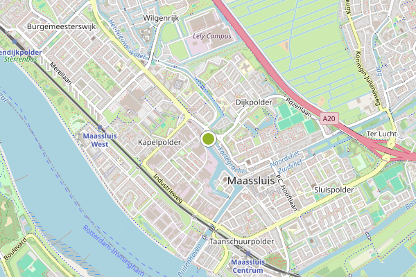 Ambulance-melding op AM@U Getijmolen, Maassluis op 12 juli, kaart-overzicht