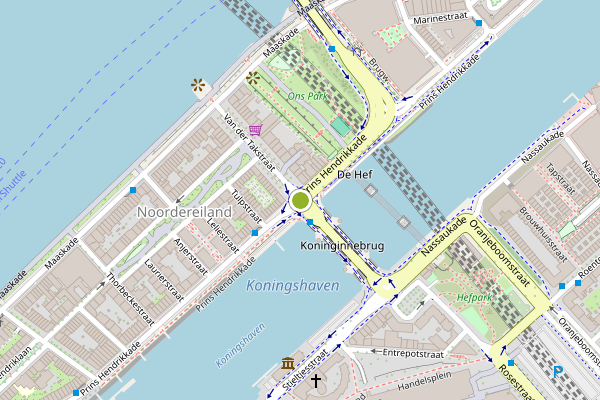Ambulance-melding op Prins Hendrikkade, Rotterdam op 12 juli, kaart-overzicht