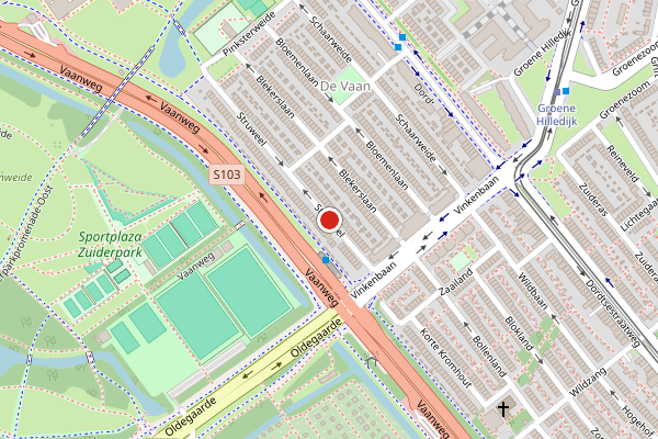 Brandweer-melding op Struweel, Rotterdam op 9 mei, kaart-overzicht