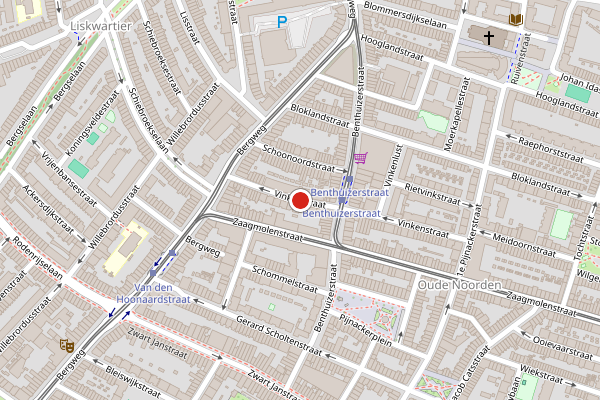 Brandweer-melding op Vinkenstraat, Rotterdam op 9 mei, kaart-overzicht