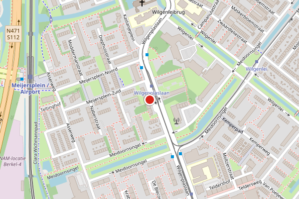 Brandweer-melding op Wilgenplaslaan, Rotterdam op 12 juli, kaart-overzicht