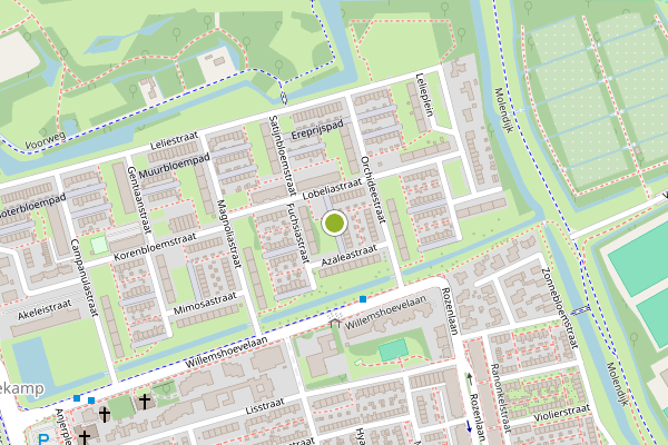 Ambulance-melding op Hortensiapad, Spijkenisse op 13 juli, kaart-overzicht