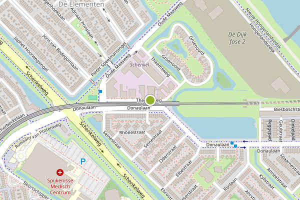 Ambulance-melding op Theemsweg, Spijkenisse op 13 juli, kaart-overzicht