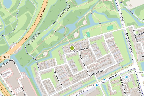 Ambulance-melding op Carel Fabritiuspad, Spijkenisse op 13 juli, kaart-overzicht