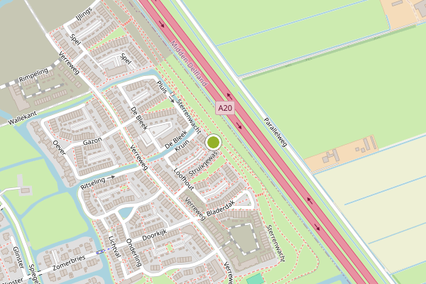 Ambulance-melding op Sterrenwacht, Maassluis op 13 juli, kaart-overzicht