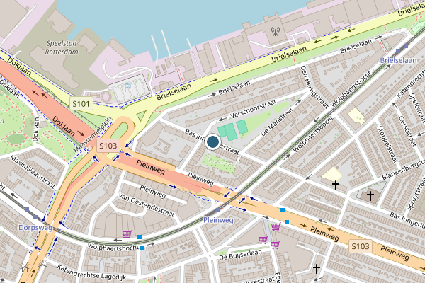 Politie-melding op Bas Jungeriusstraat, Rotterdam op 13 juli, kaart-overzicht