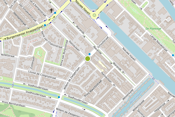 Ambulance-melding op Nassaulaan, Schiedam op 13 juli, kaart-overzicht