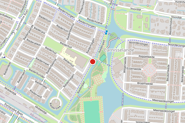 Brandweer-melding op Riederpad, Barendrecht op 13 juli, kaart-overzicht