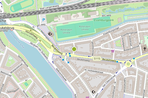 Ambulance-melding op Havenzichtstraat, Rotterdam op 14 juli, kaart-overzicht