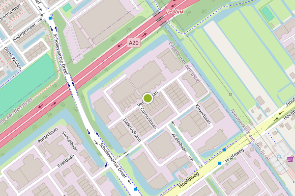 Ambulance-melding op Venkelbaan, Capelle aan den IJssel op 14 juli, kaart-overzicht