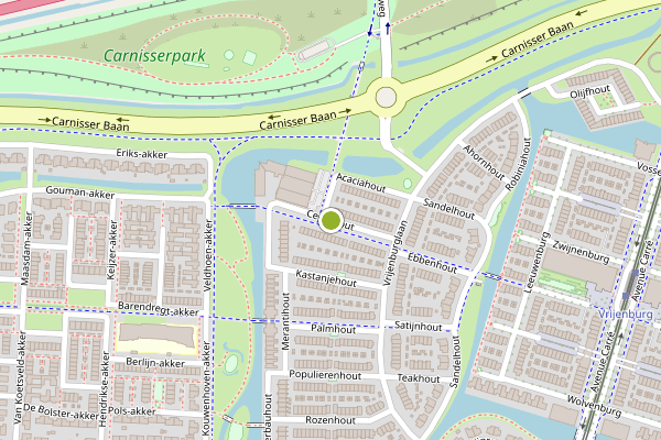 Ambulance-melding op Cederhout, Barendrecht op 14 juli, kaart-overzicht
