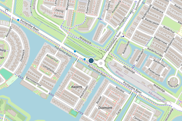 Politie-melding op Portlandse Baan, Rhoon op 14 juli, kaart-overzicht