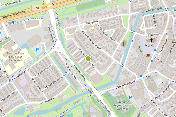 Ambulance-melding op M.A. de Ruijterstraat, Spijkenisse op 14 juli, kaart-overzicht