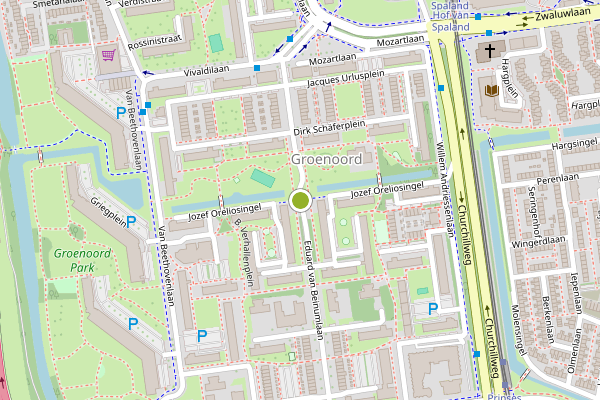 Ambulance-melding op Jozef Oreliosingel, Schiedam op 14 juli, kaart-overzicht