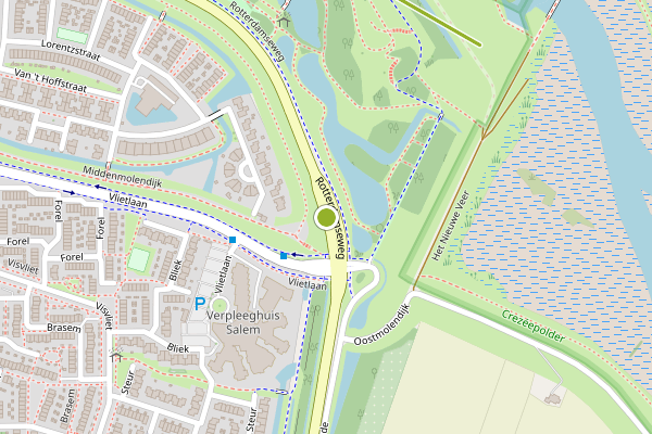 Ambulance-melding op Rotterdamseweg, Ridderkerk op 14 juli, kaart-overzicht