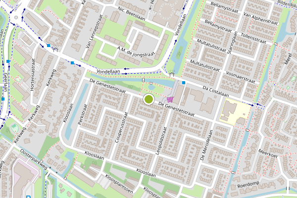 Ambulance-melding op De Genestetstraat, Ridderkerk op 14 juli, kaart-overzicht