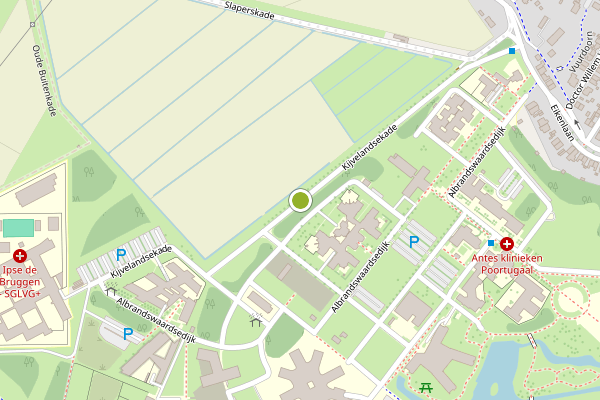 Ambulance-melding op Kijvelandsekade, Poortugaal op 15 juli, kaart-overzicht