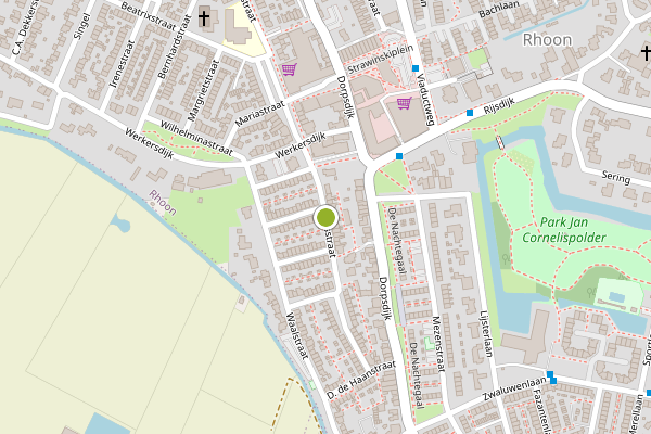 Ambulance-melding op Maasstraat, Rhoon op 14 juli, kaart-overzicht
