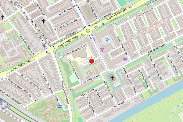 Brandweer-melding op Breitnerstraat, Maassluis op 15 juli, kaart-overzicht